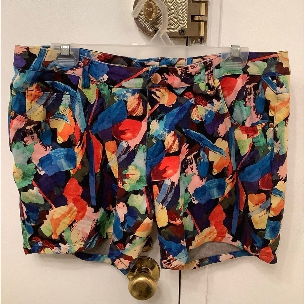 St33le Stretch Knit Jeans Rainbow Shorts Limited Edition 6” Inseam Sz. 34‌